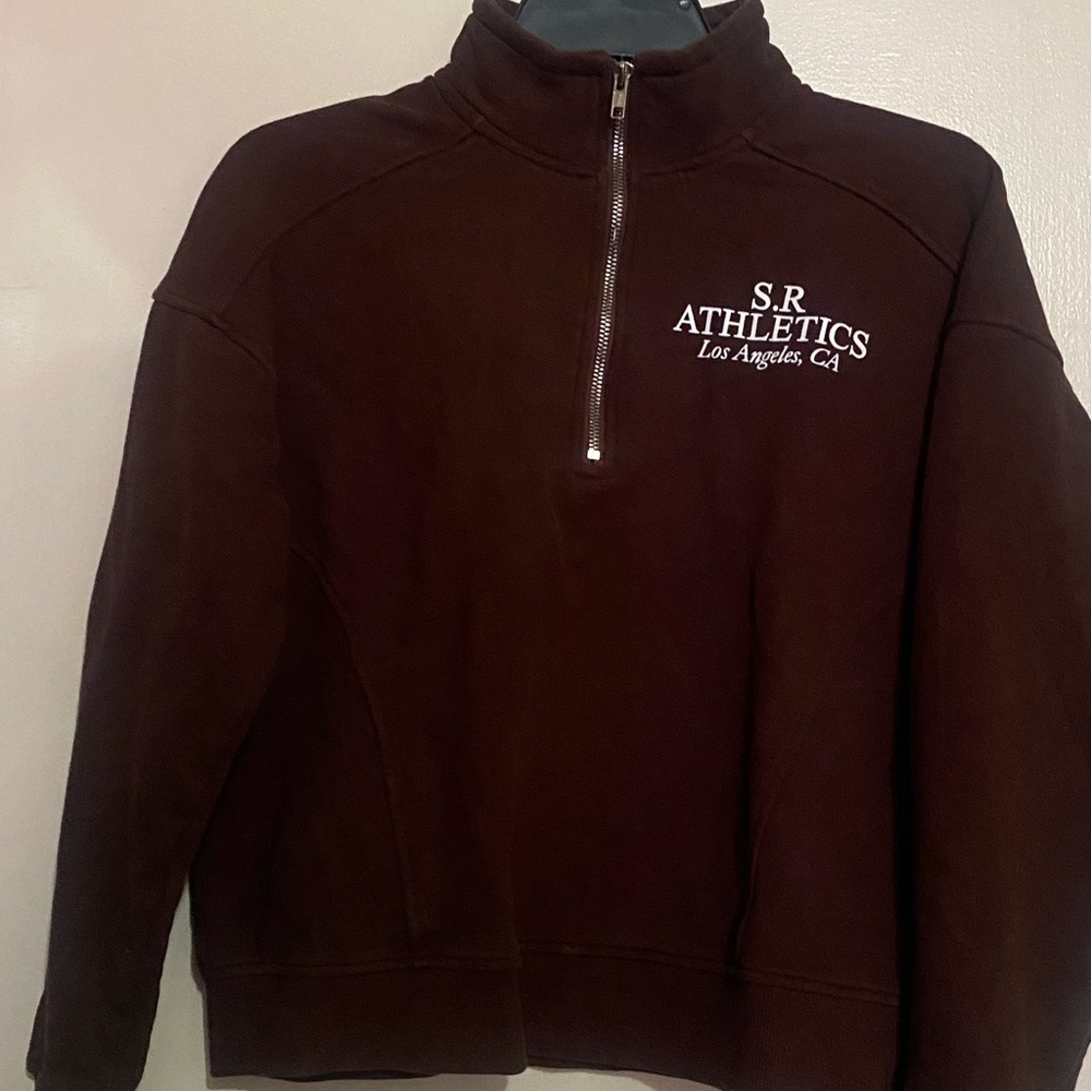 Sporty & Rich Brown Cardigan with Ribbed Details